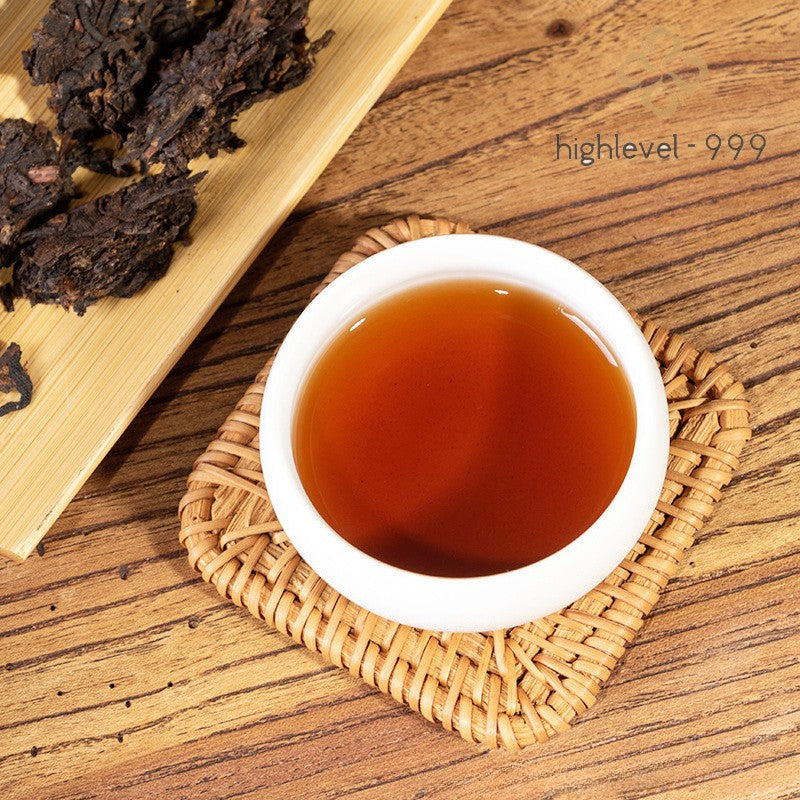 357g Ripe Pu'er Tea Cake Yunnan Aged Compressed Dried Leaf Tea