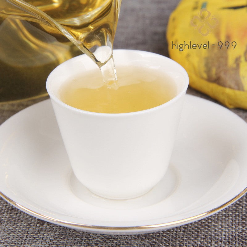 200g Raw Pu'er Tea Cake Yunnan Bingdao Ancient Tree Golden Leaf Sweet Aroma Tea