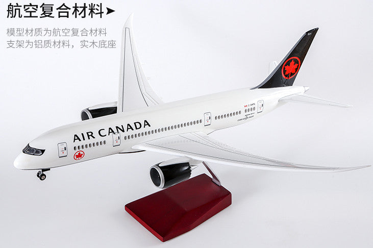 1:130 43CM AIR CANADA BOEING 787 Passenger Airplane Landing Gear Resin Model