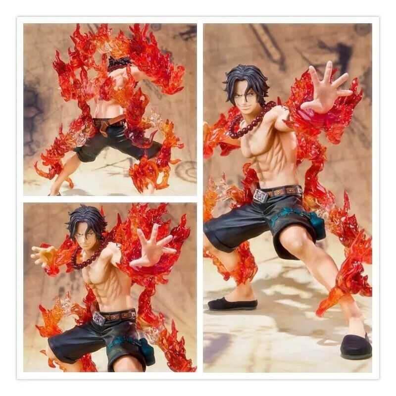 Anime One Piece Portgas D Ace Battle Fire PVC Action Figures Collectible Model
