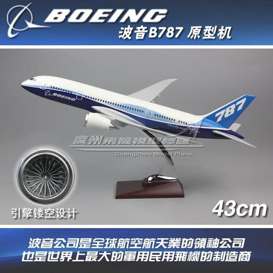 43CM 1:130 DREAM LINER BOEING 787 N787BX Passenger Airplane Resin Aircraft Model