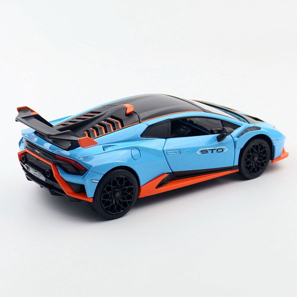 1/24 Lamborghini Huracán STO Model Car Metal Diecast Toy Cars Collection Blue