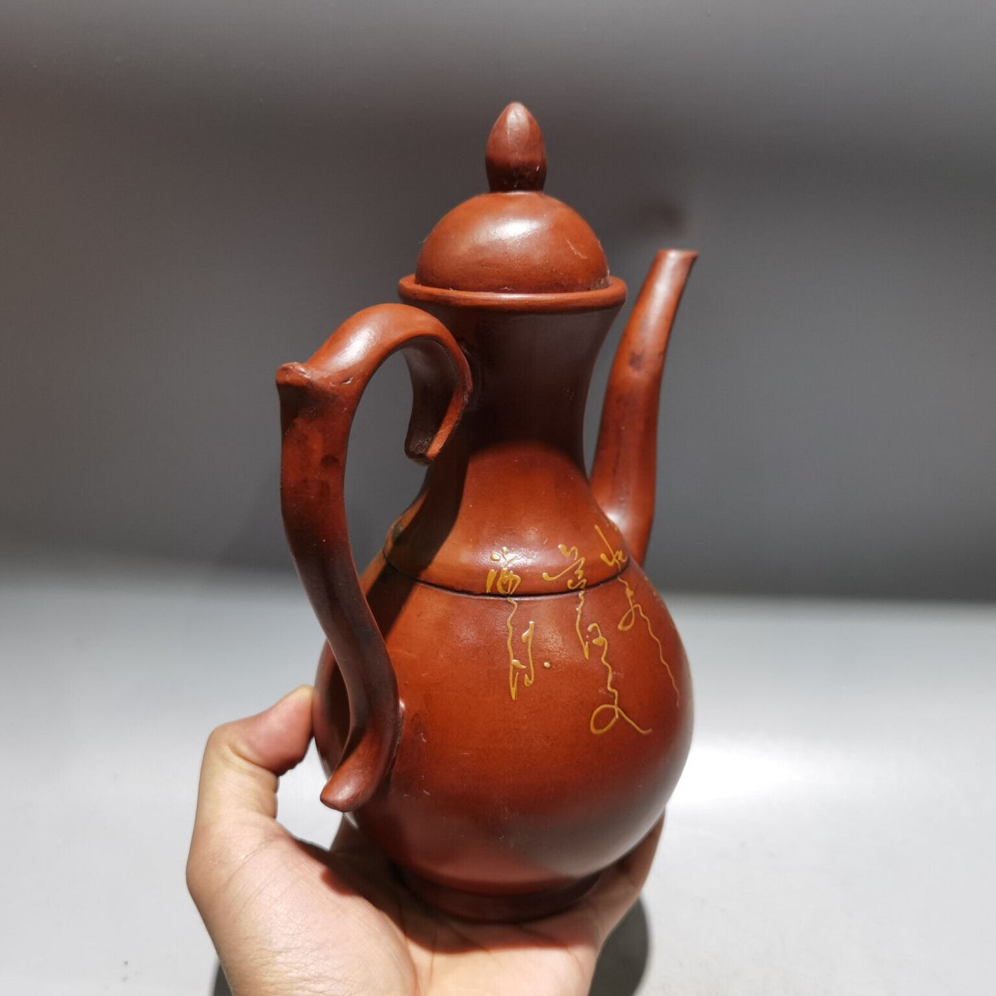 Chinese Yixing Zisha Clay Handmade Exquisite Teapot(高酒壶 低款:乾隆御制)