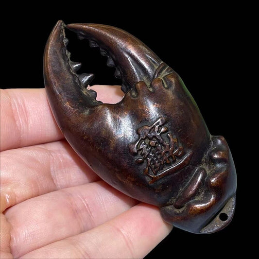 Fortune Rare Chinese Bronze Crab Figure Statue Collectable Table Decor Tea Pet