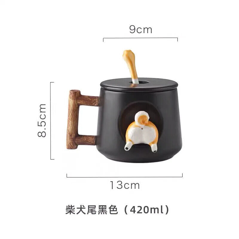 Ceramic Coffee Mug Lid Spoon Girls Gift Milk Tea Creative Breakfast Cups