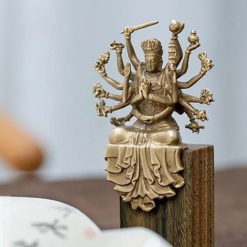 Bronze Bodhisattva Sculpture Statues Buddha Mother with Small Buddha Collection