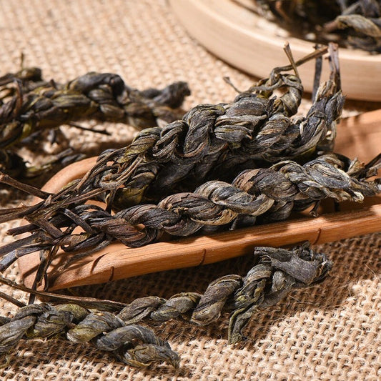 500g Plait Uncooked Puer Handmade Snowy Mountain Braided Loose Meng Ku Puer Tea