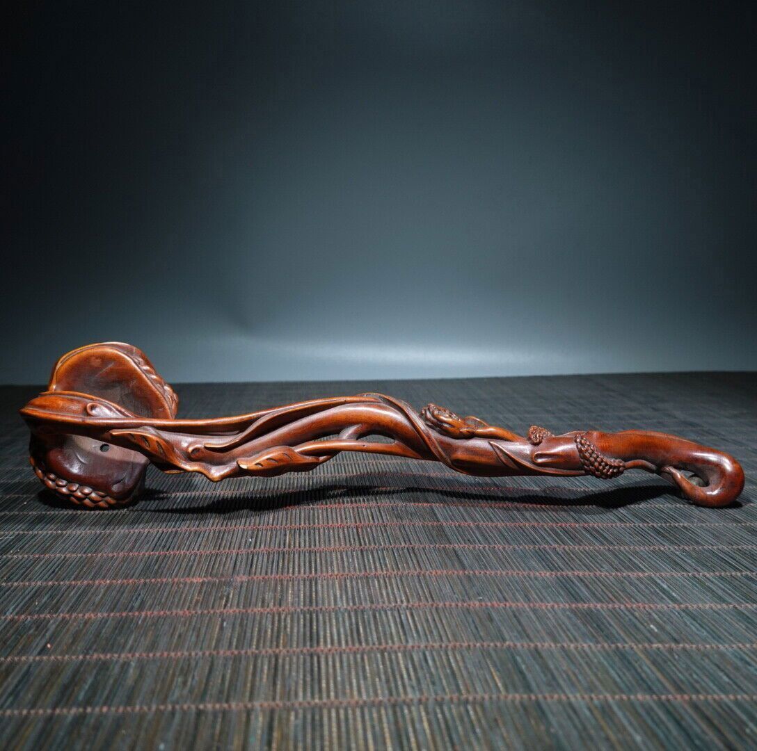 Collection Chinese Vintage Boxwood Carving Exquisite Ruyi Statue