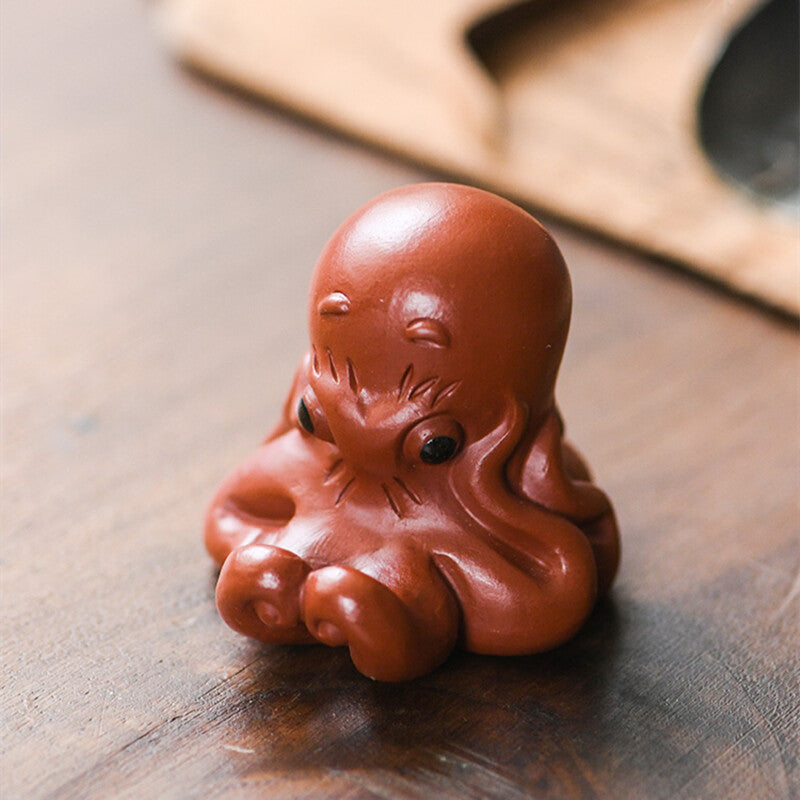 Handmade Creative Octopus Tea Pet Zisha Dahongpao Clay Holder For Lid Of Tea Pot