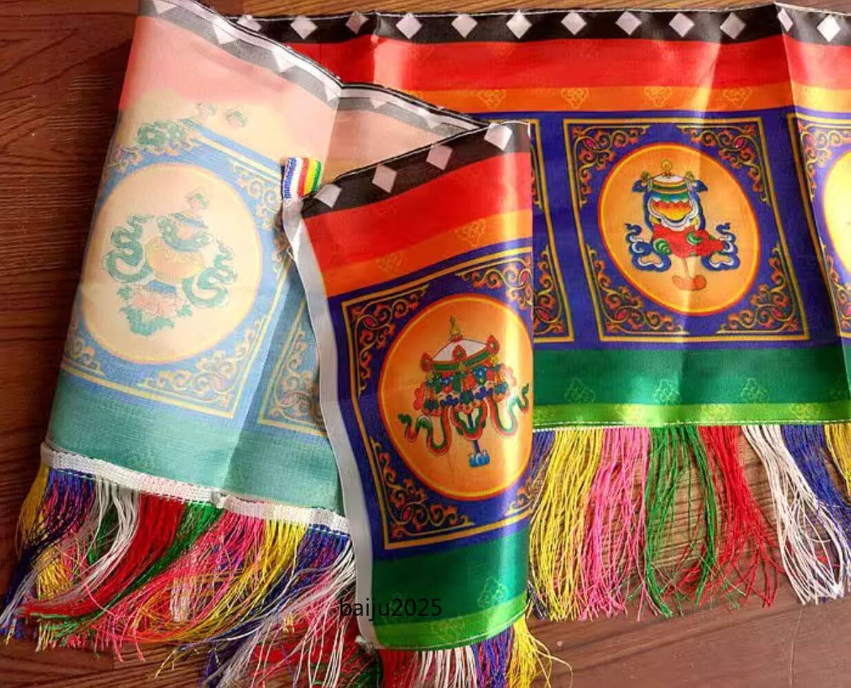 450cm Tibetan Buddhist Hall Decoration Eight Auspicious Hanging Curtains Veils