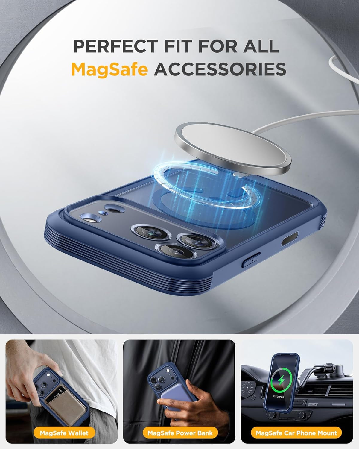 for Iphone 17 Pro Max Case 6.9" Full-Body Phone Case with Built-In Glass Screen