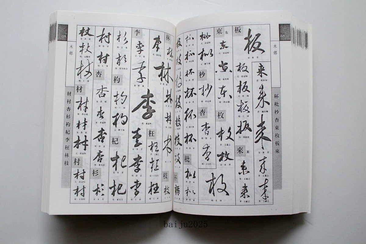 Ancient Brush Ink Calligrapher Running Script Cursive Script Dictionary Book