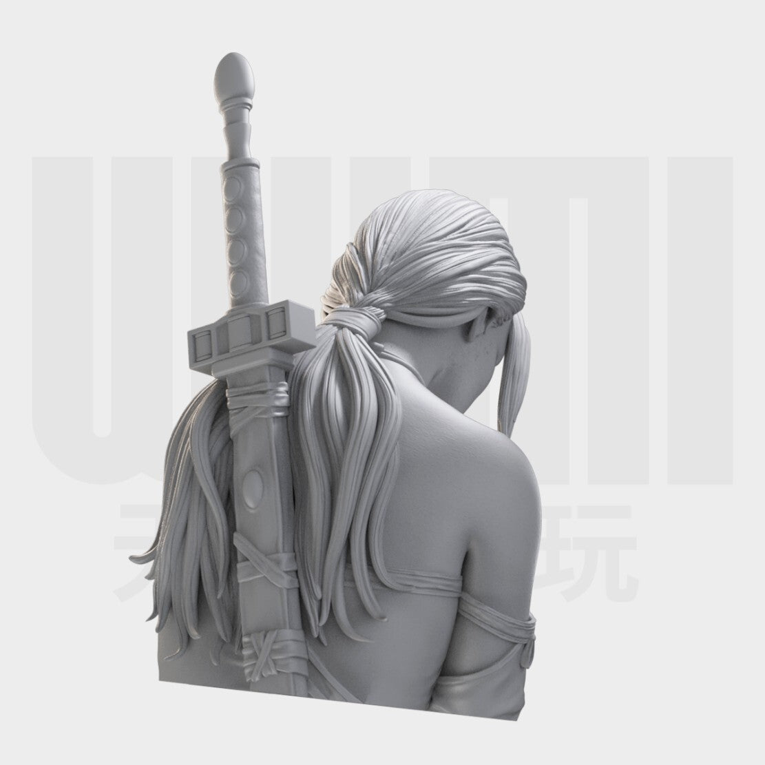 1/10 resin bust figures model Bust of a female swordsman unassembled unpainted