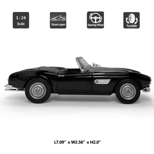1/24 Scale BMW 507 Model Car Diecast Toy Cars Boys Toys Men Collection Black
