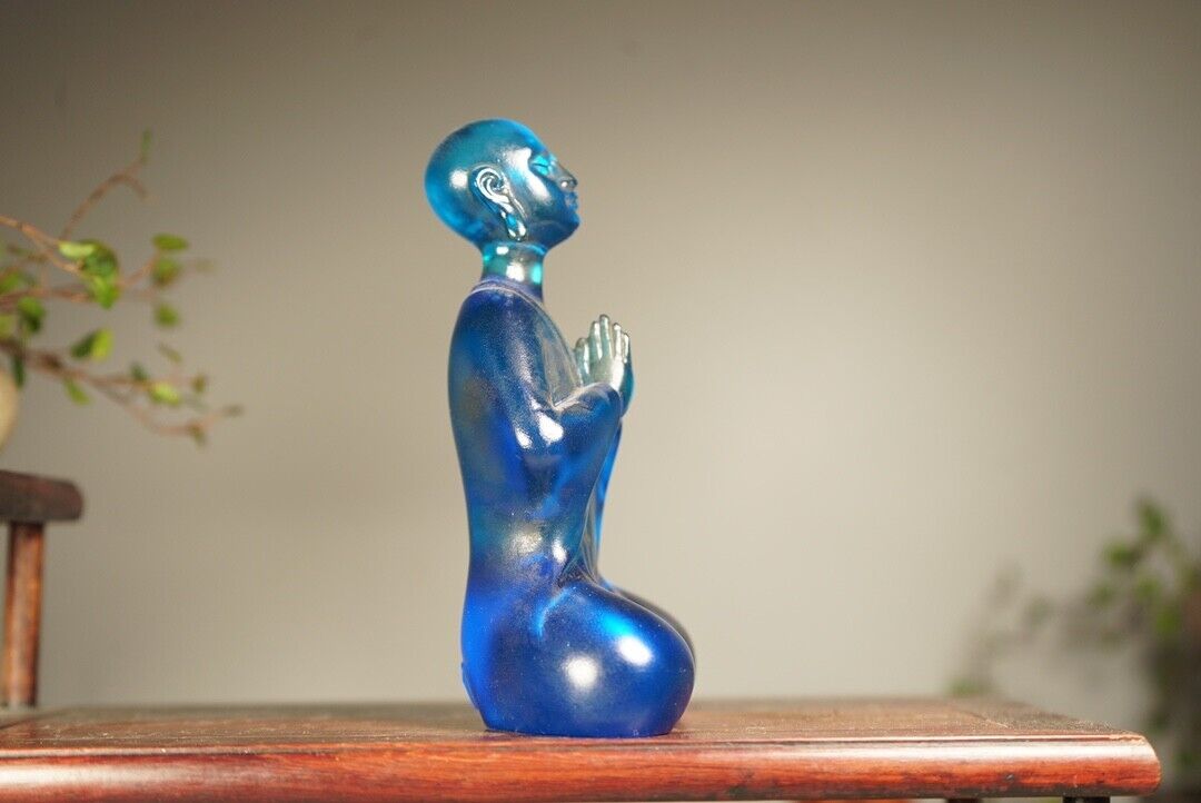 Collect China old Coloured glaze gilt carefully carve enlightenment statue BL