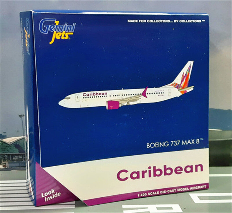 GeminiJets Caribbean Airlines FOR BOEING B737 MAX8 9Y-CAL 1:400 Aircraft Model