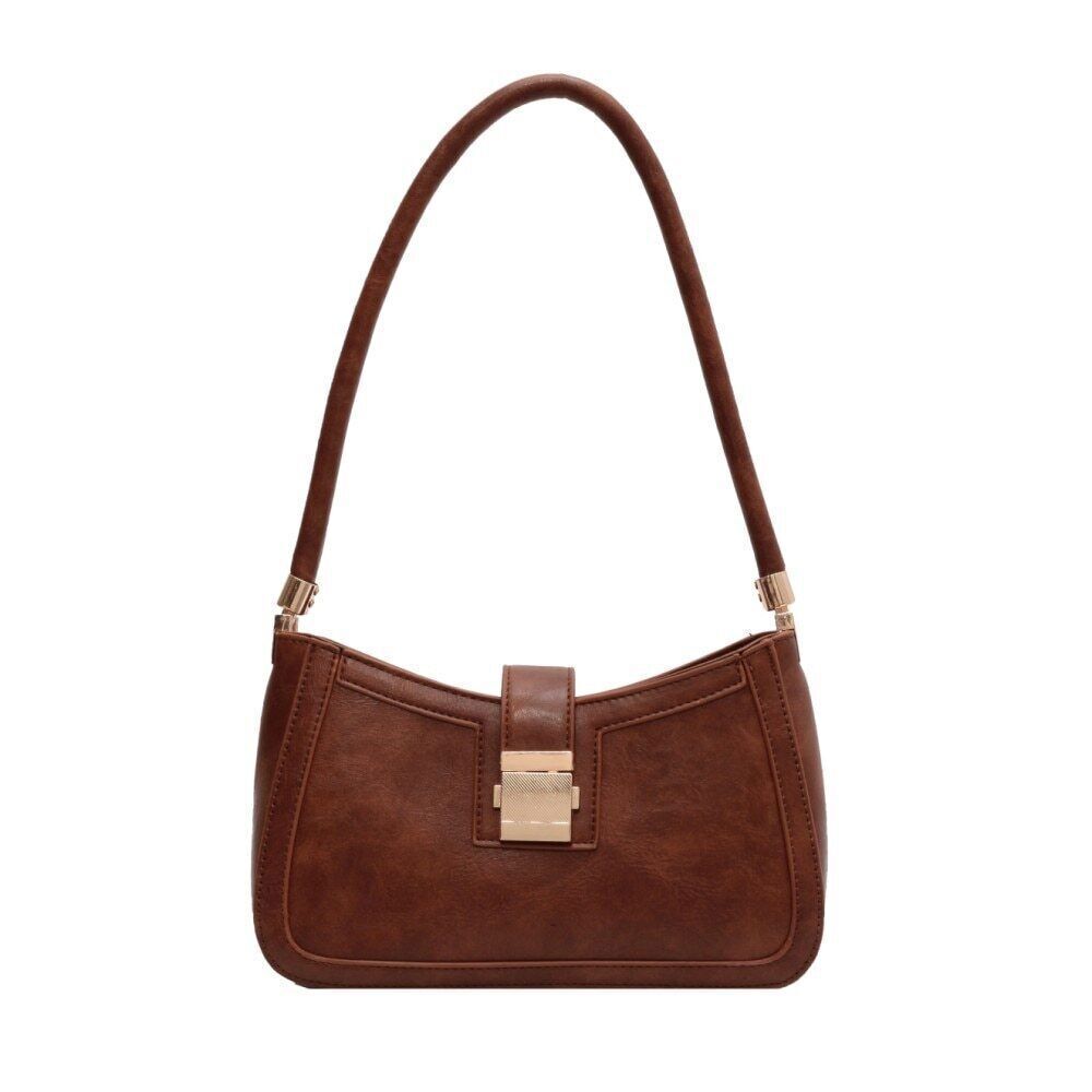 Shoulder Bags Women PU Leather Lock Handbags Purse Hand Lady Designer Zipper