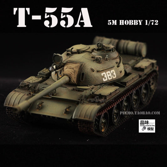 1/72 Scale Soviet T-55A Main Battle Tank Turret Rotatable T55 Russian Army Model