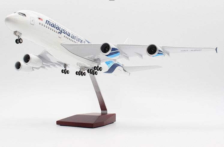 1:160 46CM Malaysia Airlines AIRBUS A380 Plane Landing Gear Resin Aircraft Model