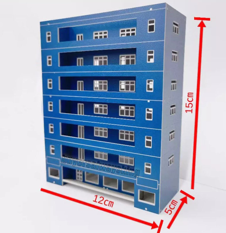 1/150 Scale Buildings Blue Apartment School Model Railroads Train House Parts