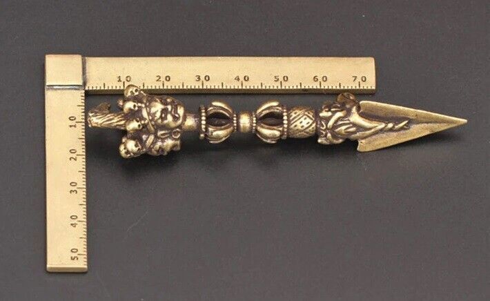 Pestle Vajry Statue Small Sculpture Tabletop Figurine Home Decor Brass