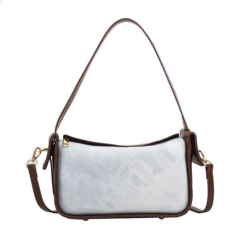 Denim Shoulder Bags Contrast Color Underarm Hobo Bag Crossbody Purses Handbags
