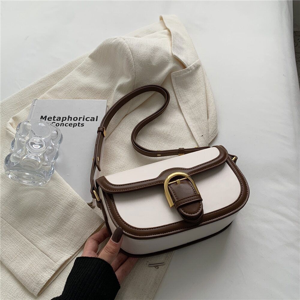 Saddle Shoulder Bags Women Crossbody Bag PU Leather Ladies Handbag