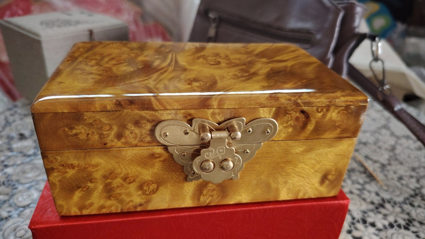 Golden Camphor Wood Box 15×9×6cm Camphor Solid Wood Jewelry Tea Storage Box