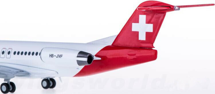 1:200 Herpa Helvetic Airways Fokker 100 Passenger Aircraft Diecast Plane Model