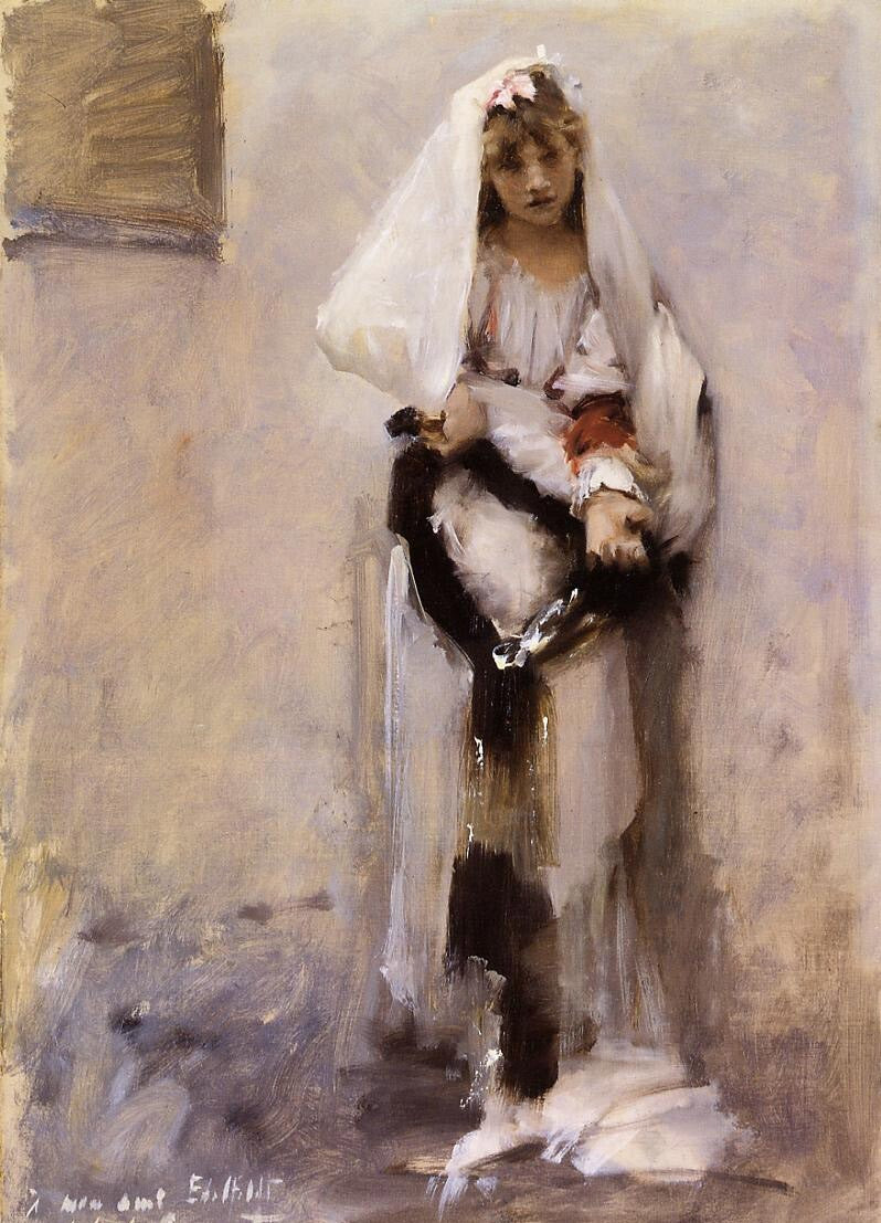 Oil painting Spanish-Beggar-Girl-John-Singer-Sargent-oil-painting- young girl