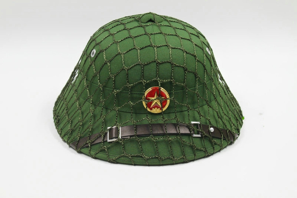 VIETCONG VC PITH HELMET HAT GREEN Colour WITH RED STAR BADGE Helmet Net new
