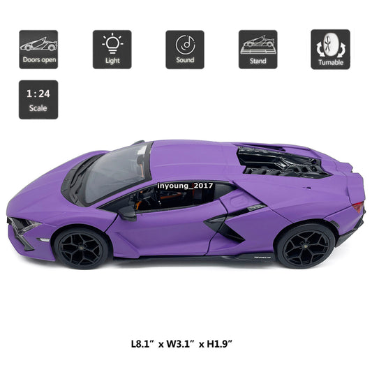 1/24 Lamborghini Revuelto Model Car Diecast Toy Cars Boys Toys for Kids Purple