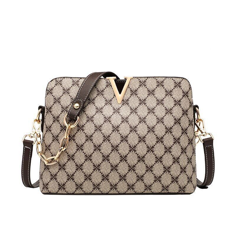 New Shoulder Bag Women Pu Leather Female Bags Chain Ladies Plaid Handbags
