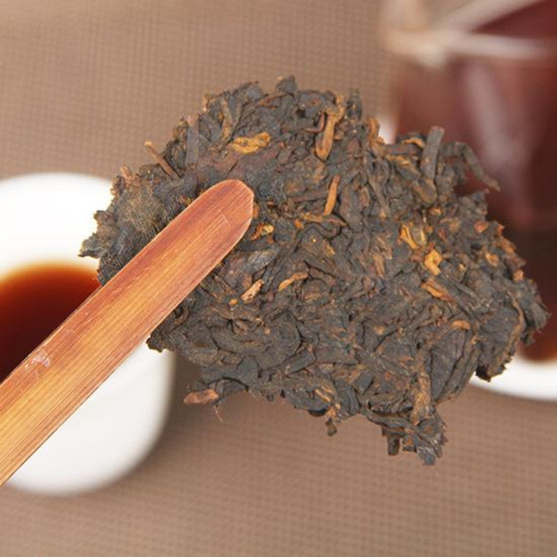 357g Yunnan Qizi Ripe Puerh Tea Cake Kongquezhixiang Pu-erh Cooked Tea Pu'er Tea