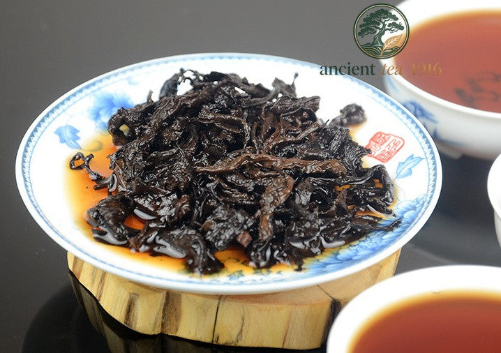 500g Yunnan Ancient Tree Pu'er Ripe Tea Brown Mountain Aged Pu Erh Loose Tea