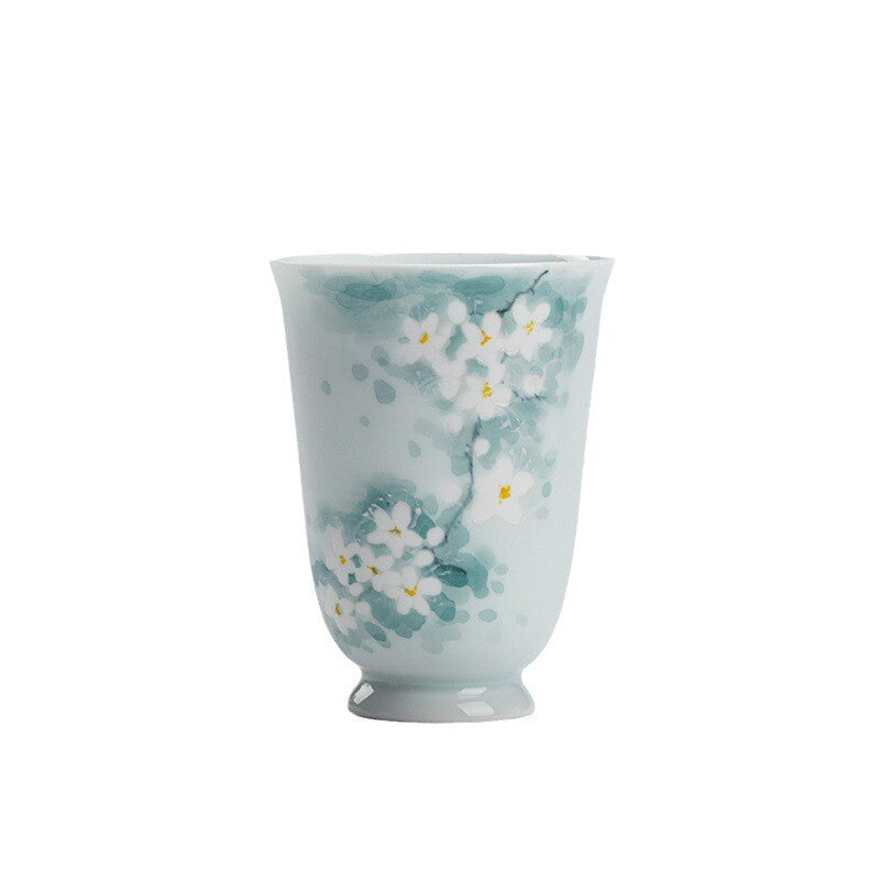 Hand-Painted Plum Blossom Master Cup Creative Tea Ceramic Kung Fu Tea Set 500ml