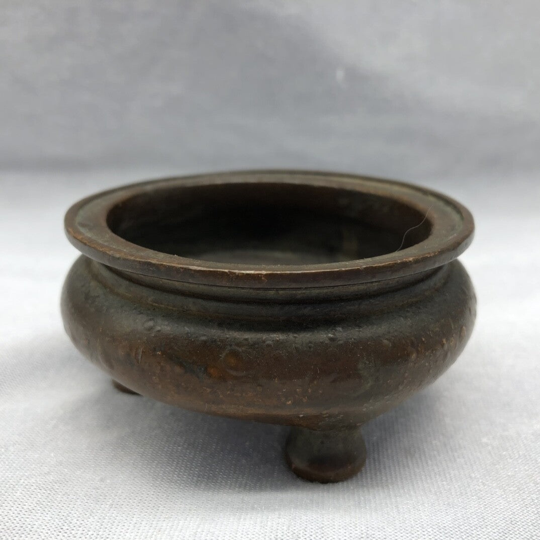 1.96" Chinese Old Tibet Bronze Statue Old Copper Buddhism Incense Burner Collect
