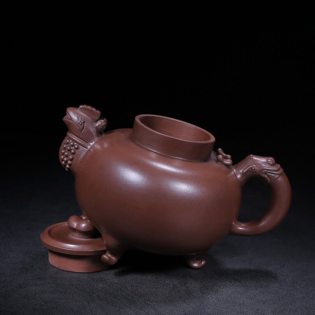 Chinese Yixing Zisha Clay Handmade Exquisite Teapot(天鸡 底款:陈鸣远)