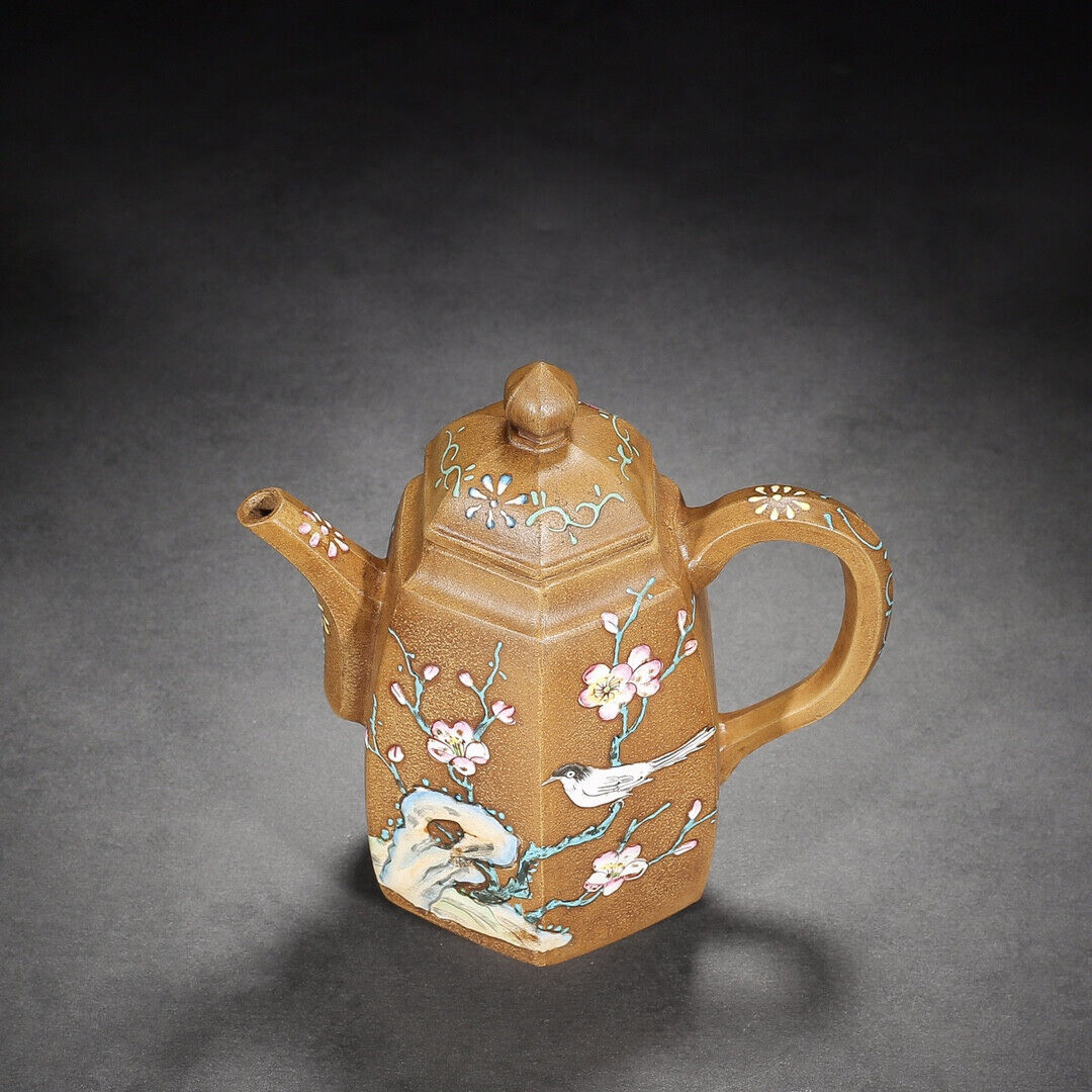 Chinese Yixing Zisha Clay Handmade Exquisite Teapot (六方 底款:陈鸣远)