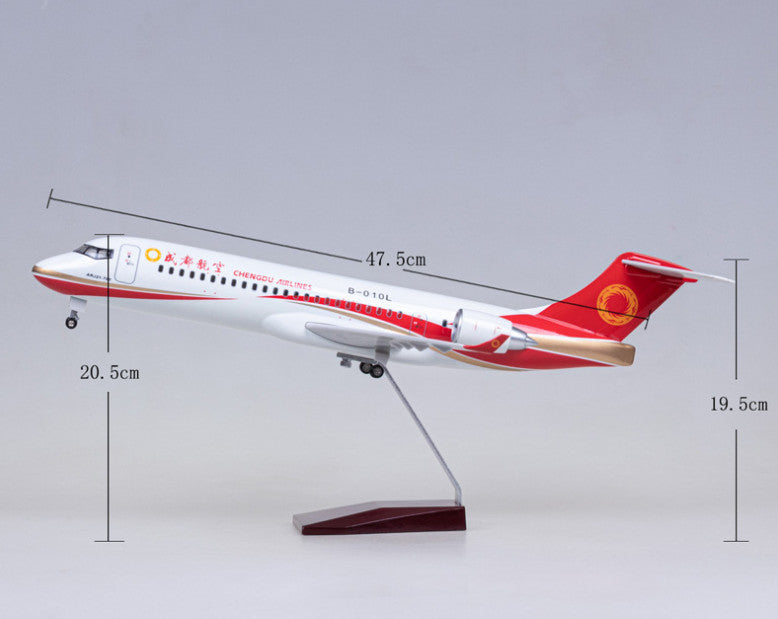47CM 1:70 CHENGDU AIRLINES ARJ21 Passenger Airplane Landing Gears Resin Model
