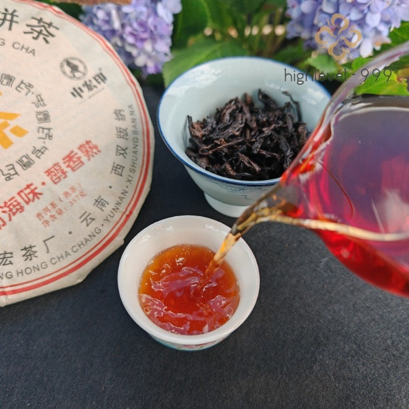357g Ripe Pu'er Tea Cake Yunnan Bulang Mountain Ancient Tree Pu'er Tea