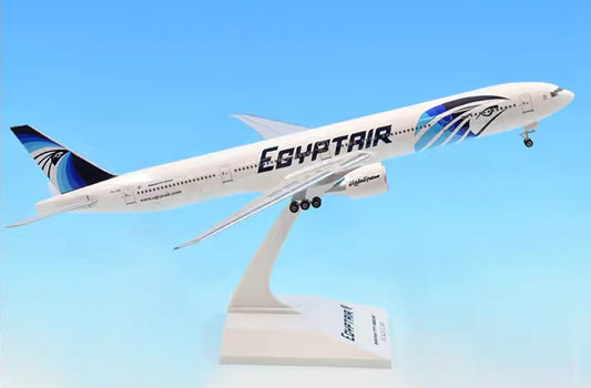 37CM 1:200 Risesoon EGYPTAIR BOEING 777-300ER Plane ABS Plastic Aircraft Model