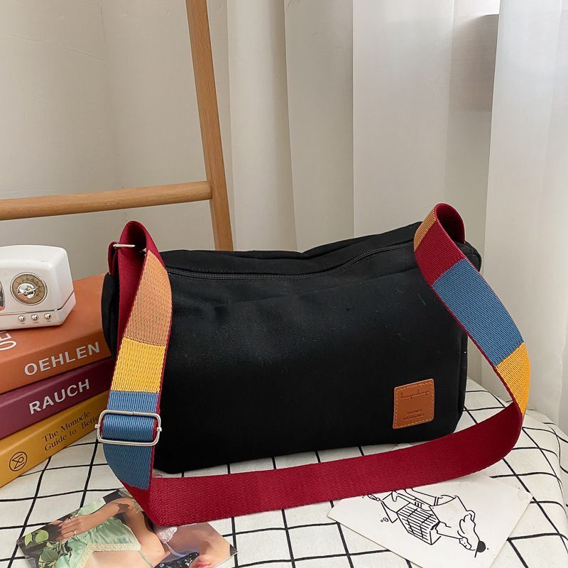 Canvas Shoulder Bag Big Capacity Women Messenger Bag Female Crossbody Bags Solid