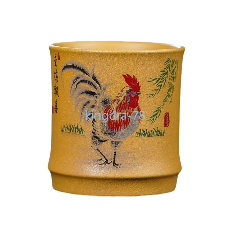 180ml Yixing Purple Clay Golden Rooster Cup Traditional Tea-tasting Cup Teaware