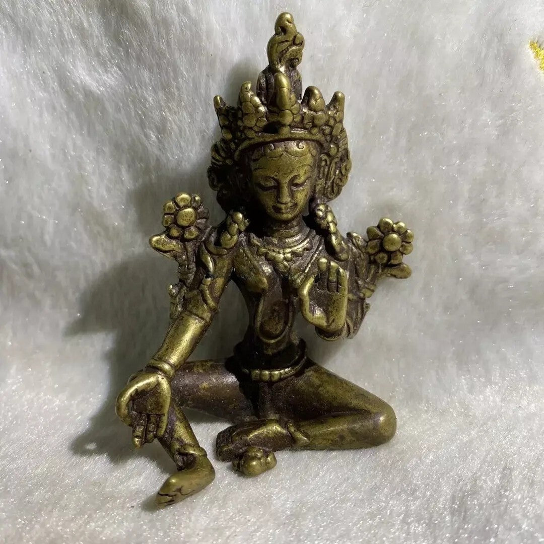 Antique White Tara Buddha Bodhisattva Buddha Statue Home Decoration