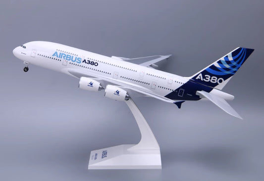 1:200 37CM RISESOON AIRBUS A380 Passenger Airplane ABS Plastic Aircraft Model