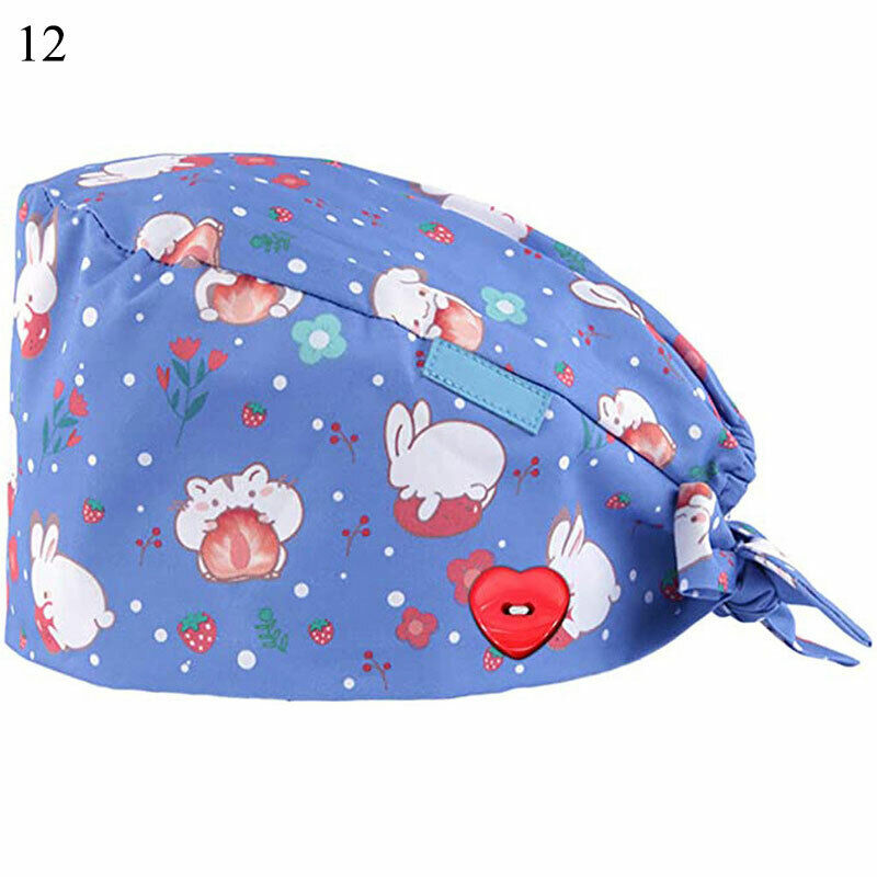 Surgical Cap Baotou Cap Doctor Hat Nurse Floral Fashion Cartoon Printing Buckle