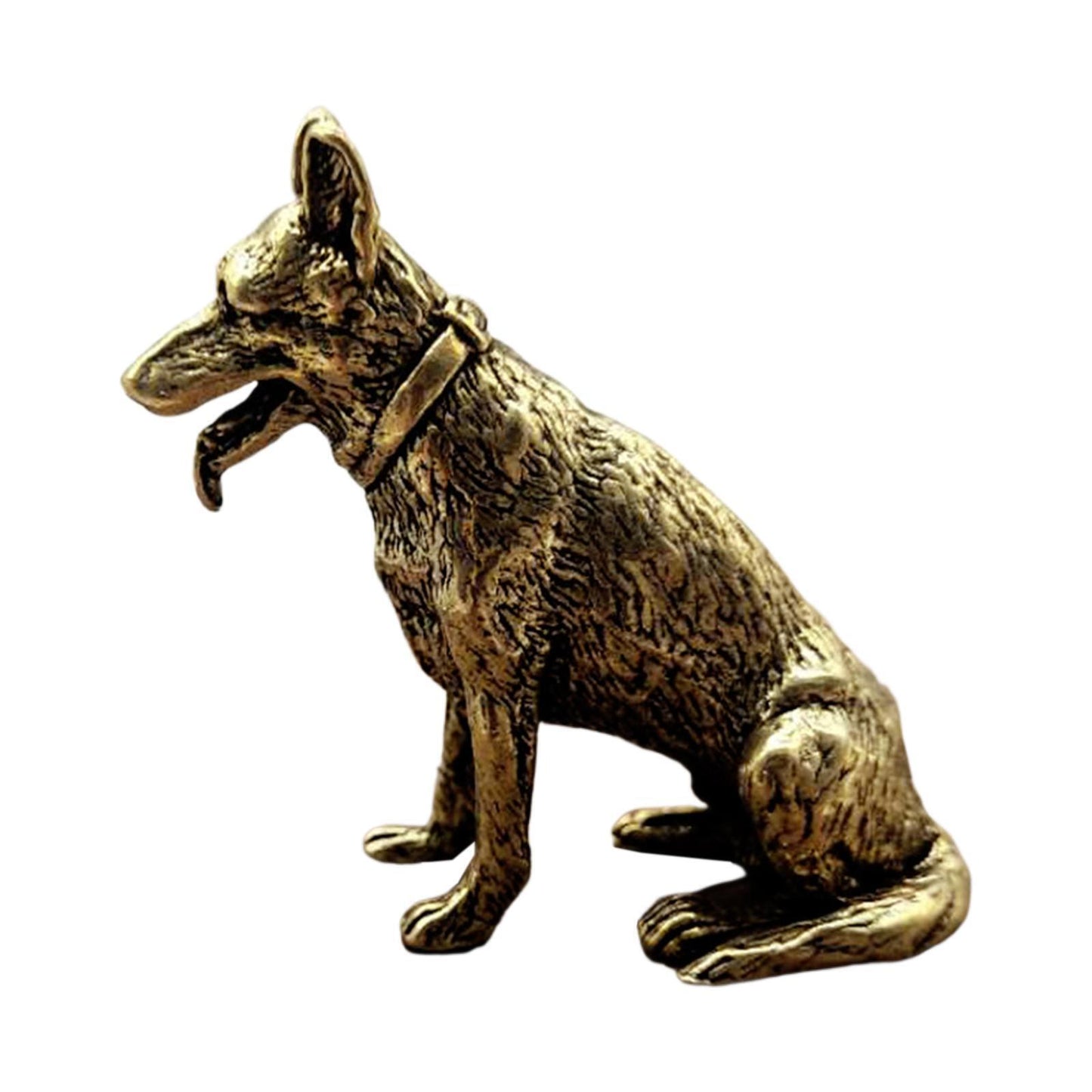 Brass Dog Statue Feng Shui Statue Sculpture Dog Brass Figurine for Bedroom