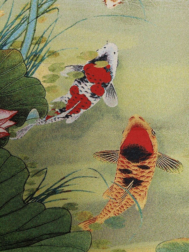 Chinese Old Exquisite Silk Embroidery Painting "Lotus Fish“