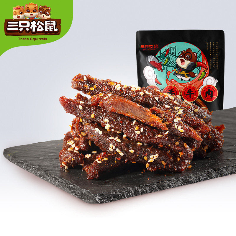 三只松鼠_蜀香牛肉100g】休闲零食小吃肉脯特产牛肉干美食 Leisure Snacks Dried Meat Specialty Beef Jerky